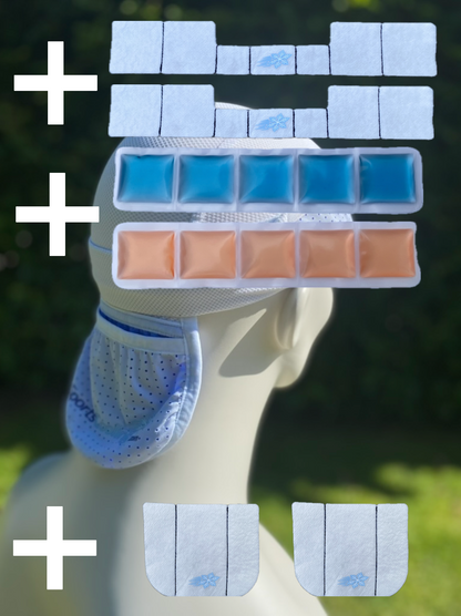 SportsCooling Cap + integrated neck-cooling + 4x insert 0ºC (32ºF) + 1x insert 6ºC (43ºF) + 1x insert 15ºC (59ºF)
