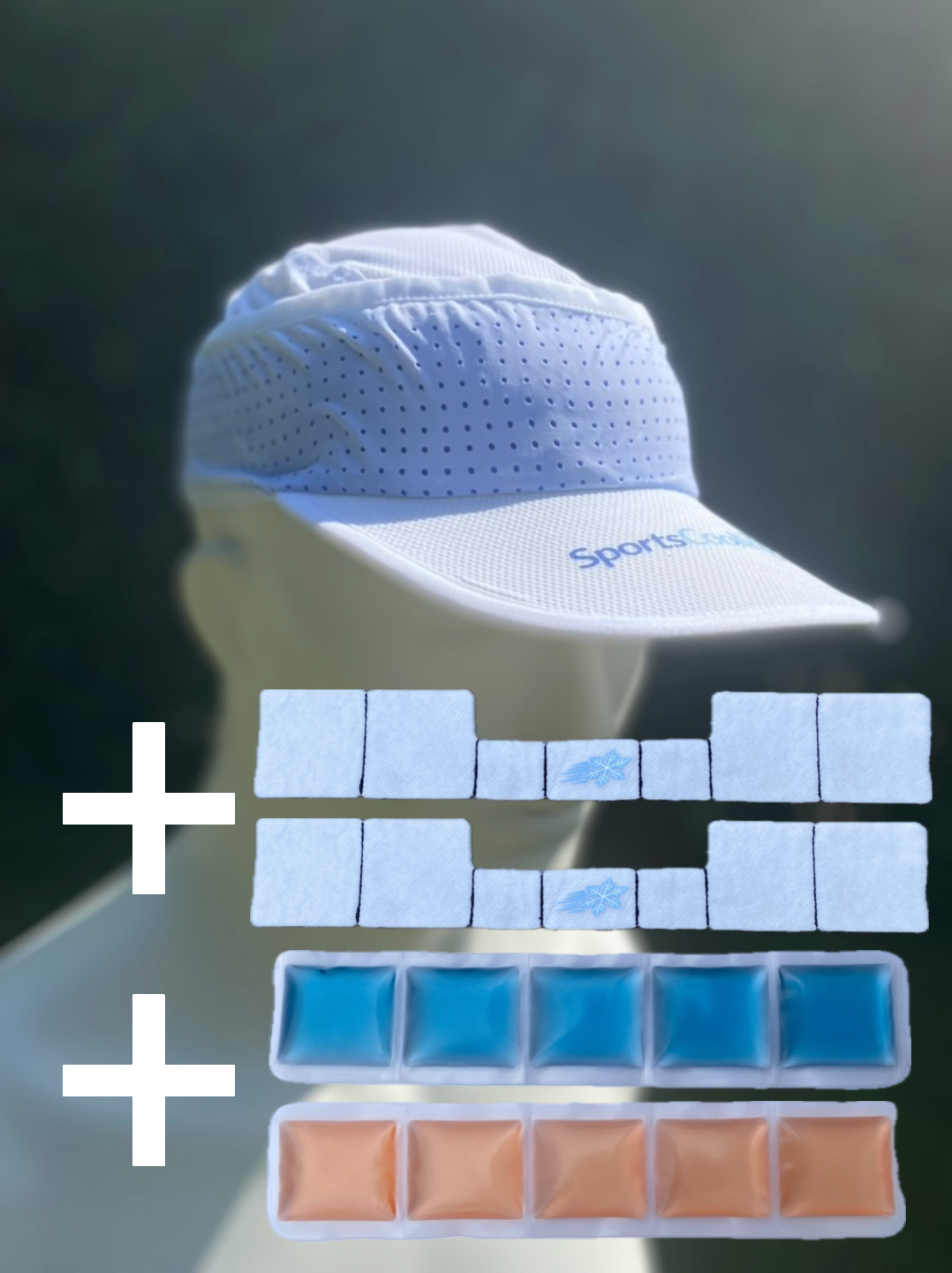 SportsCooling Cap + 2x inserts 0ºC (32ºF) + 1x insert 6ºC (43ºF) + 1x insert 15ºC (59ºF)