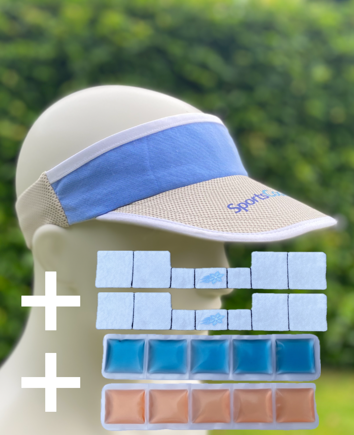 SportsCooling Sun-visor+ 2x inserts 0ºC (32ºF) + 1x insert 6ºC (43ºF) + 1x insert 15ºC (59ºF)