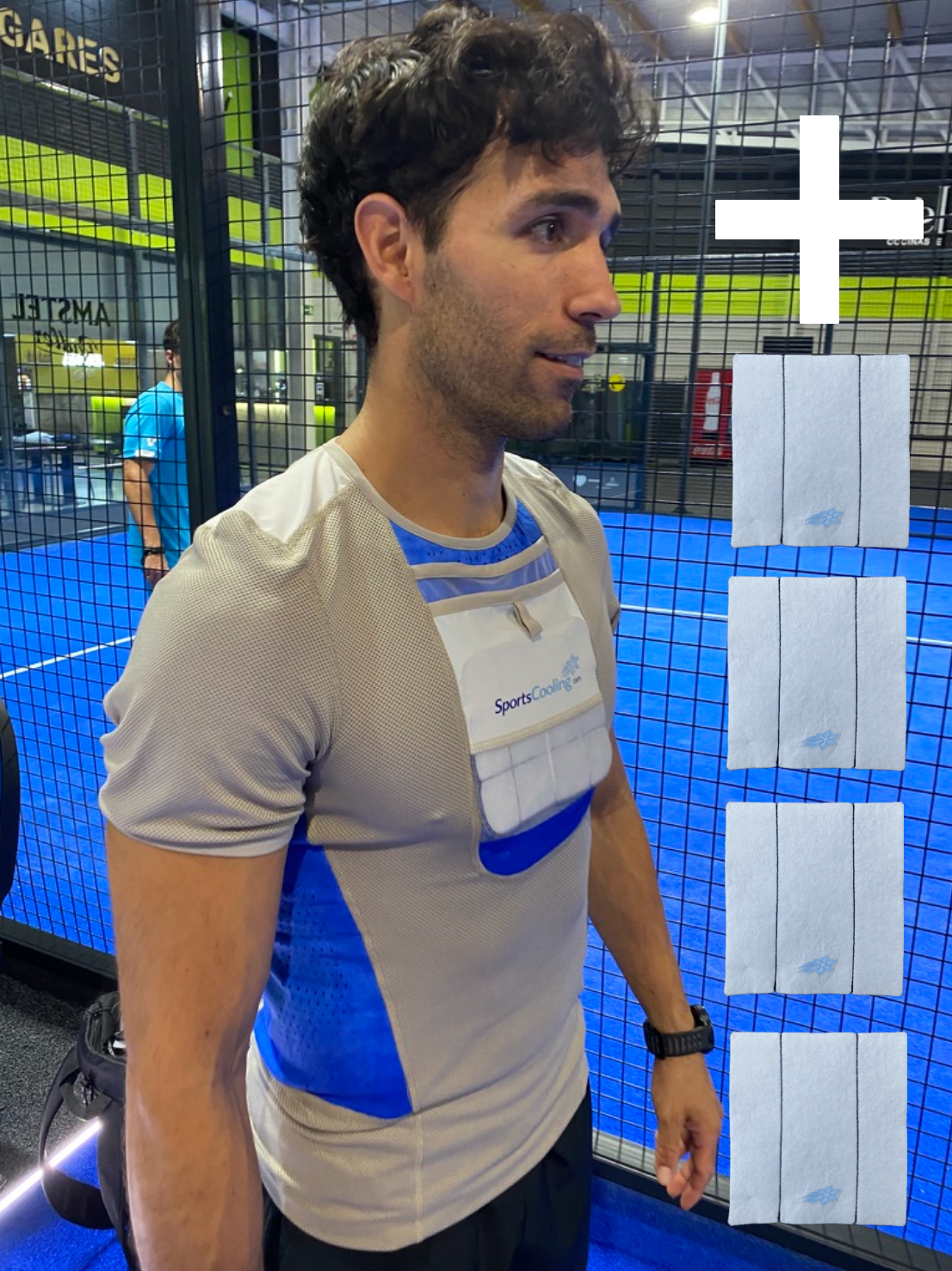 SportsCooling shirt (with short arm-sleeves) + 4x insert 0ºC (32ºF)